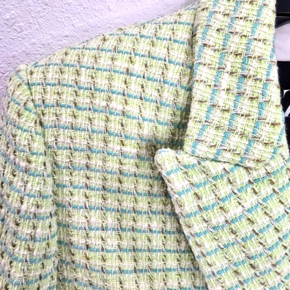 Zara Womens Green Textured Tweed Cropped Jacket Size XS. - Picture 6 of 9